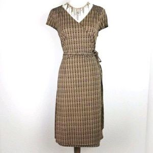 Ann Taylor Loft Dress, Wrap Style, Tan, Size 12